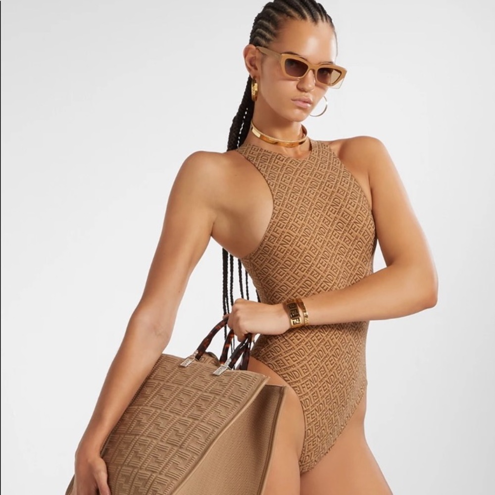SKIMS X FENDI HIGH NECK BODYSUIT (Large) fits like a small/medium